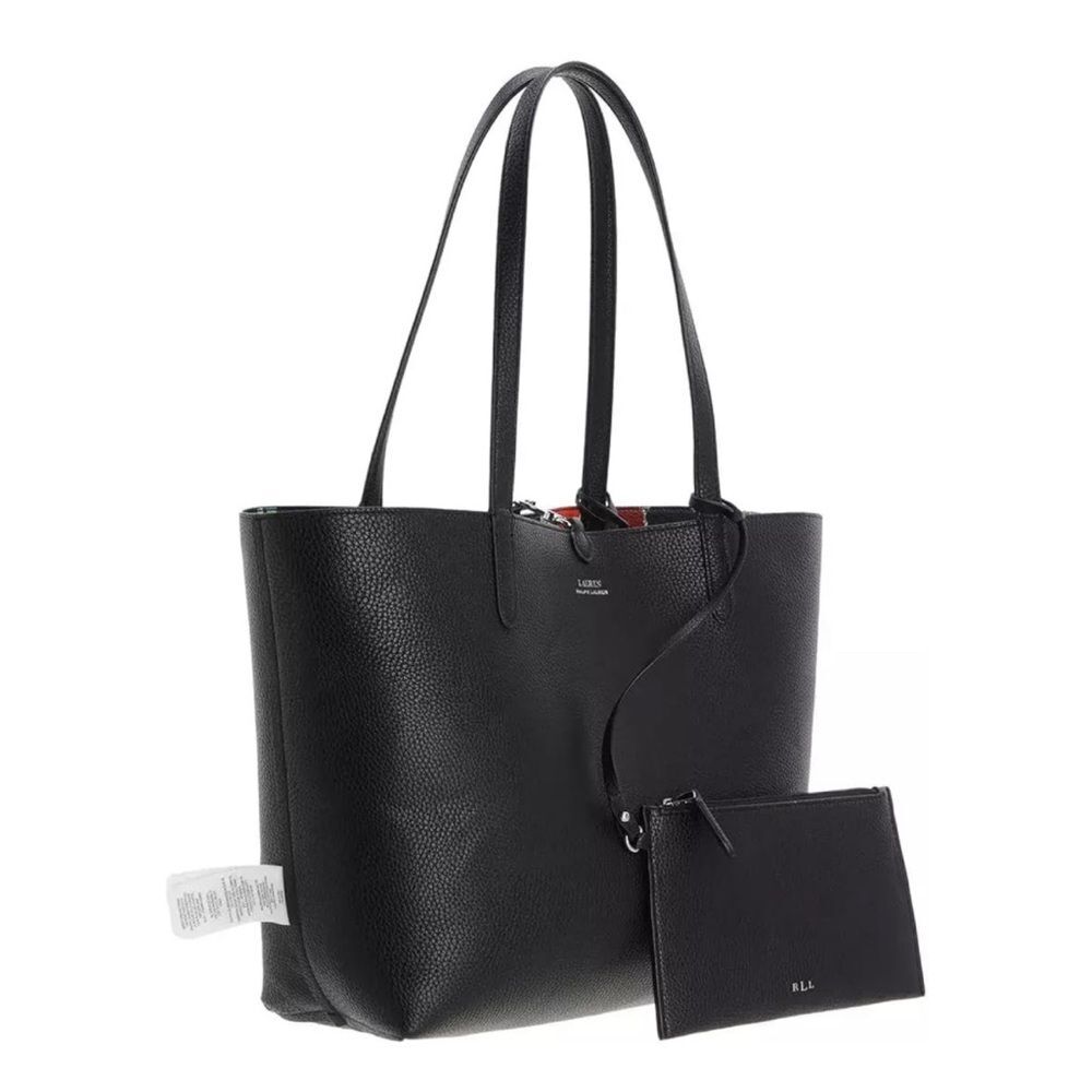Lauren Ralph Lauren Large Reversible Tote Bag, Pouch & Handbag, NWT - Picture 7 of 15
